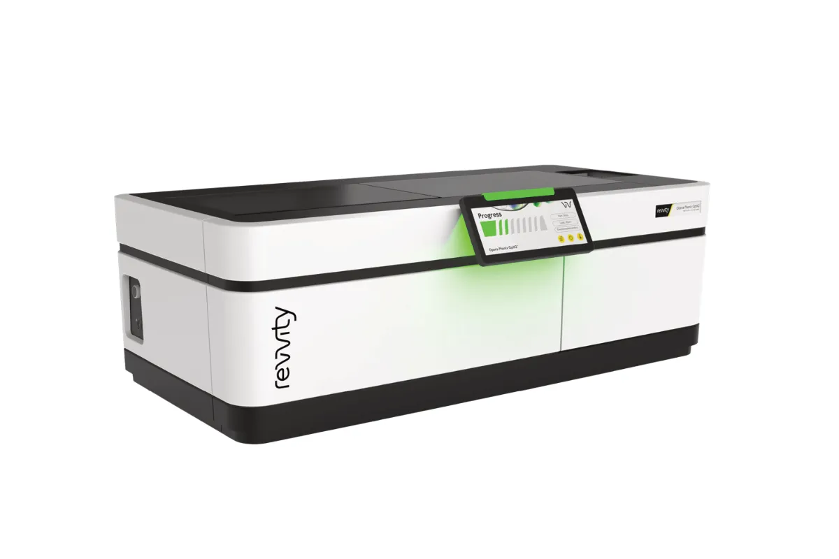 Opera Phenix OptIQ 共軛焦高內涵篩選儀器本體外觀|搭載 >95% QE 相機與雷射自動對焦|相容 ImageXpress Confocal HT.ai、Yokogawa CellVoyager 工作流程