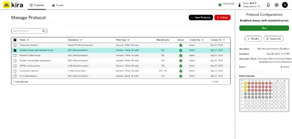 VICTOR Kira 軟體 Manage Protocol 畫面