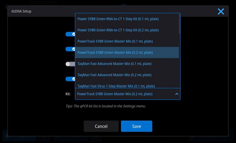 NanoDrop Ultra Data Export and Report screen with multiple file formats