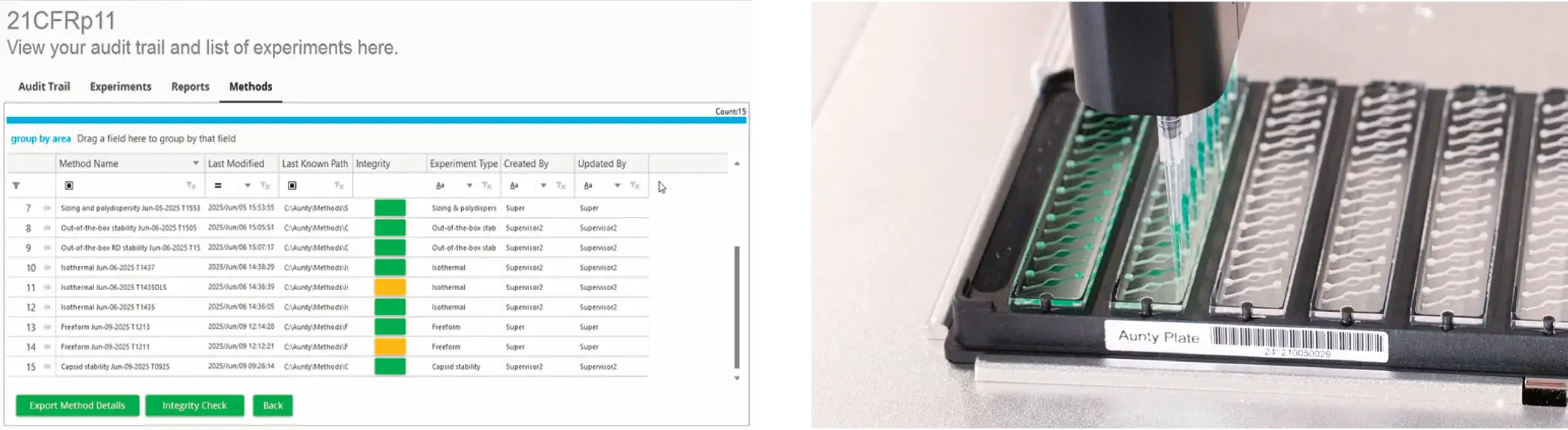 21CFRp11軟體介面與Aunty板在自動化液體處理系統中