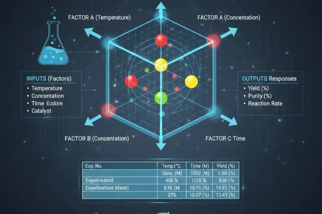 DOE Design of Experiments 多變數實驗設計示意圖