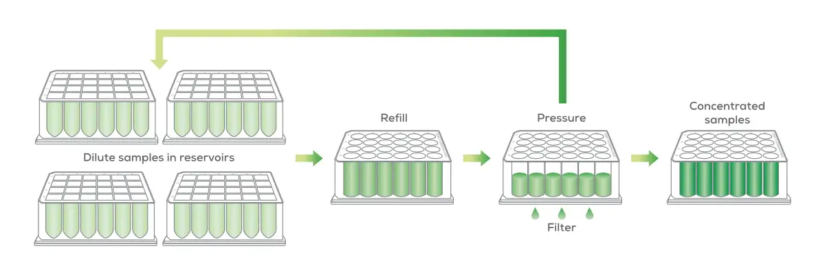 Big Tuna 樣品濃縮工作流程示意圖